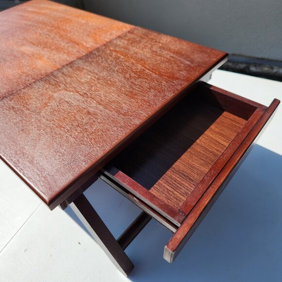 NEW Walnut Winsome Alden Bed Laptop Tray Lap Desk Reading Workstation W/ Drawer - Picture 15 of 16